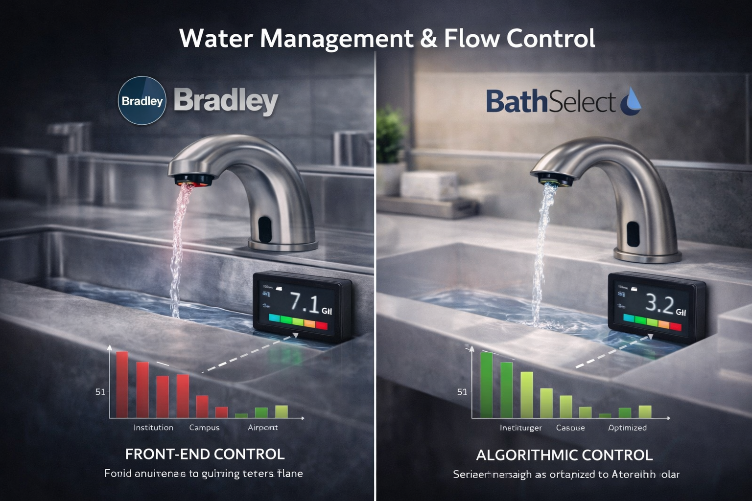 Water efficiency and flow-control behavior in commercial touchless faucet systems